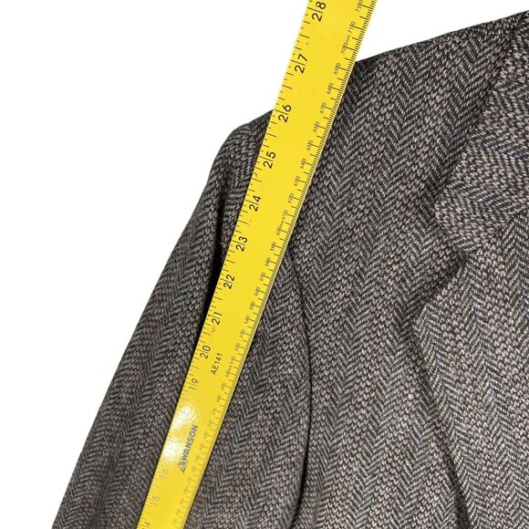 Vintage Kuppenheimer Mens 44R Herringbone Wool Blazer Jacket Brown Quiet Luxury - Picture 11 of 16